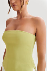 Sidney Asymmetrical Strapless Knit Top - Apple